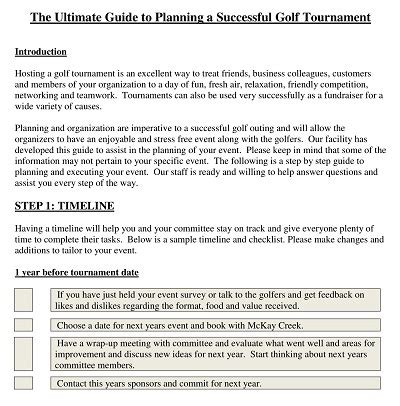 27+ Free Printable Golf Tournament Checklist Templates - PDF » Template Republic