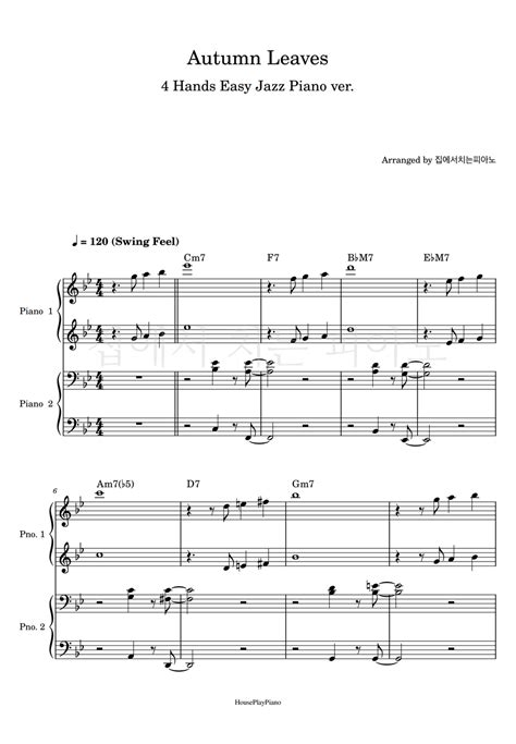 Autumn Leaves Easy Jazz Piano By Houseplaypiano Nuty