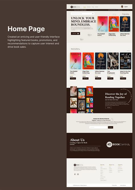 Book Central Bookstore Website Design On Behance