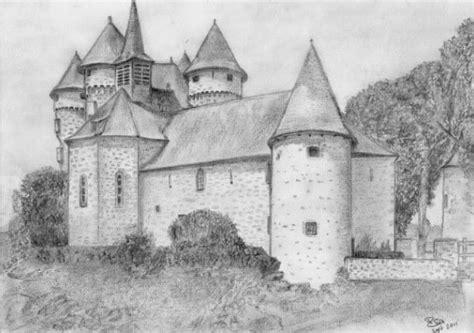 Château De Val Dessin par Isabelle Deligne Artmajeur