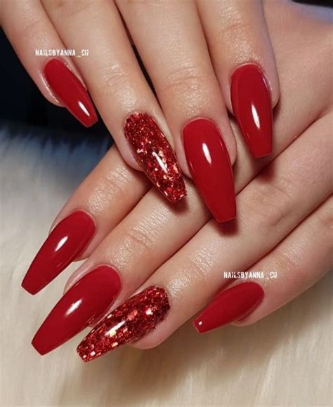 30 Acrylic Candy Red Nail Designs 2023 Red Nails Red Nails Glitter Red Acrylic Nails