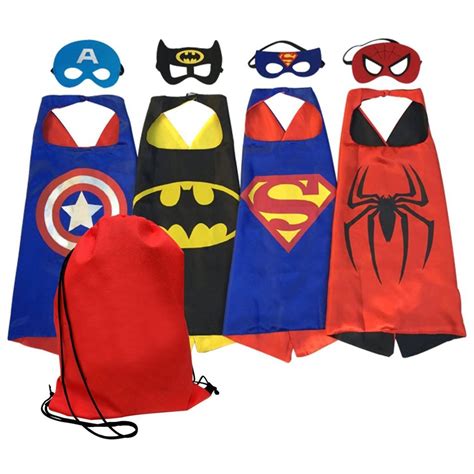 Amazon: Superhero Kid Cape & Mask Costume Set (4 Different Costumes) $15.99