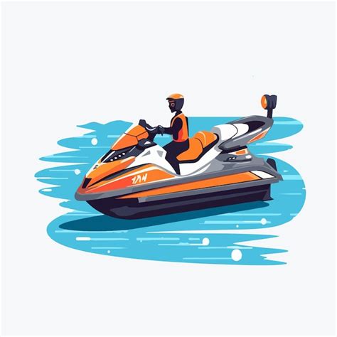 Premium Vector Speed Boat Flat Vector Illustration