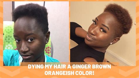 Dying My 4c Natural Hair Ginger Brown Orange Easy And No Bleach Youtube