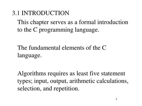 Ppt Chapter 3 Fundamentals Of The C Programming Language Powerpoint Presentation Id 3102920