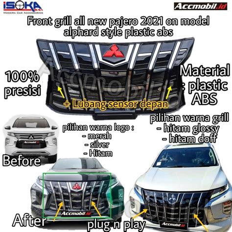 Jual Front Grill Depan All New Pajero Sport Model Alphard Style On