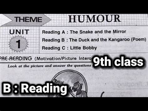 9th Class English Unit 1 Reading B The Duck And Tha Kangararoo