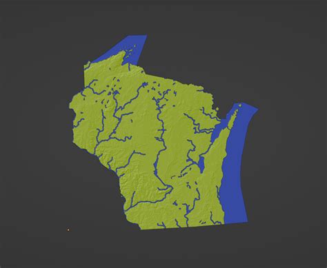 Wisconsin Usa Wi Topographic Map With Rivers By Ansonl Download