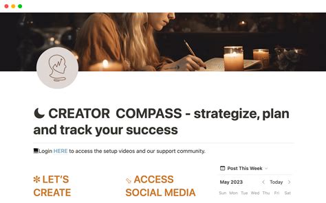 Creator Compass Notion Template