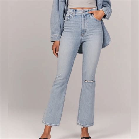 Abercrombie Ultra High Rise Kick Flare Jeans Gem