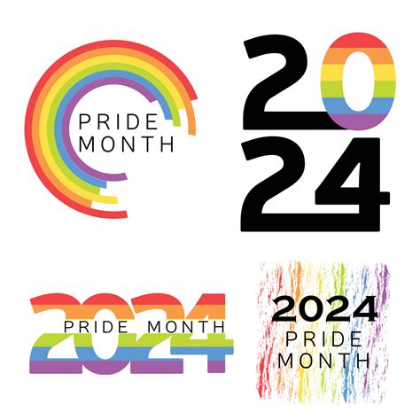 Set of symbols for 2024 Pride month. Elements with rainbow. Lgbt and lgbtq team. Vector 22044180 ...