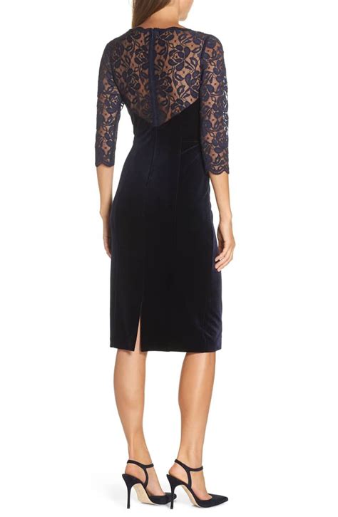 Eliza J Lace And Velvet Sheath Dress Nordstrom Velvet Sheath Dress