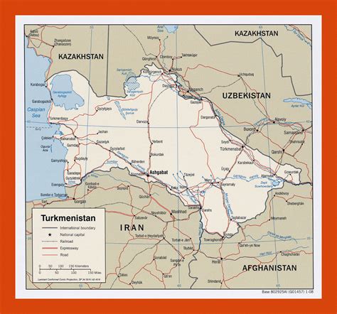 Political Map Of Turkmenistan 2008 Maps Of Turkmenistan Maps Of