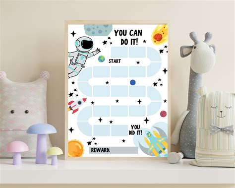 Outer Space Reward Chart Printable Astronaut Behavior Chart Daily Chore