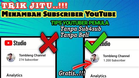 PASTI BELUM TAU Cara Menambah Subscriber Youtube Gratis Tanpa