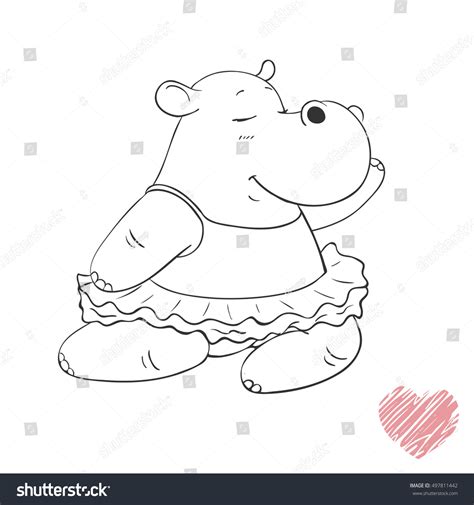 Hand Drawn Cartoon Hippo Dancing Ballet Stock Vector Royalty Free 497811442 Shutterstock