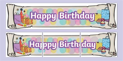 Happy Birthday Scroll Display Banner Professor Feito