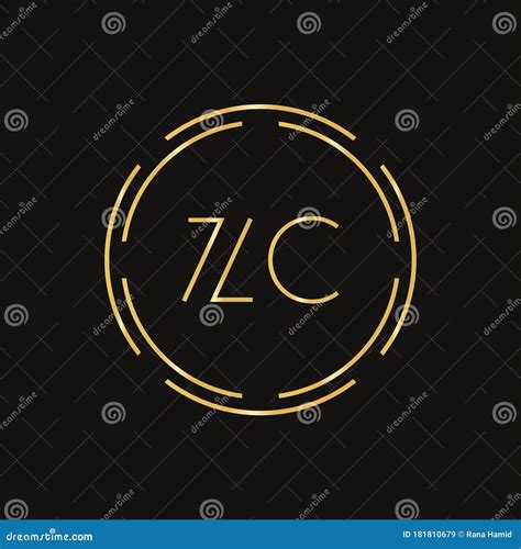 Initial Zc Logo Design Vector Template Digital Circle Letter Zc