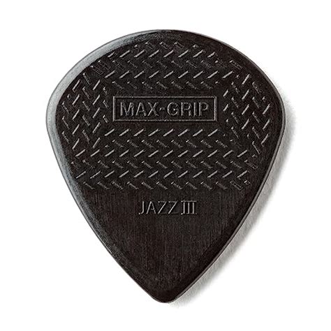 JIM DUNLOP 471P3C Max Grip Jazz III Carbon Fiber Guitar Picks 6 Pack