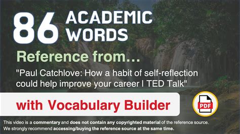 86 Academic Words Ref From Paul Catchlove How A Habit Of Self