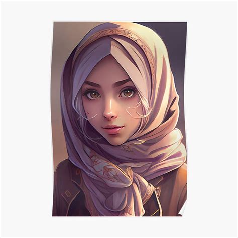 Hijabi Anime Girl Portrait Poster For Sale By Custombison Redbubble