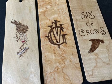 Six Of Crows Bookmarks Handmade Wood Bookmark Grishaverse Etsy