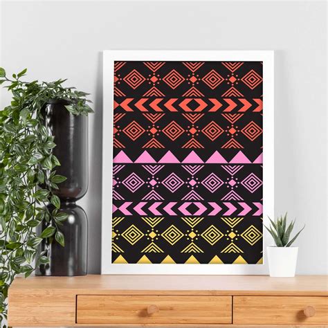 Affiche Avec Motif À Motifs Art Print Boho Tribal Lilas Images Avec