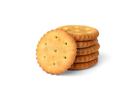 Galletas Saladas Aisladas Sobre Fondo Blanco Imagen De Archivo