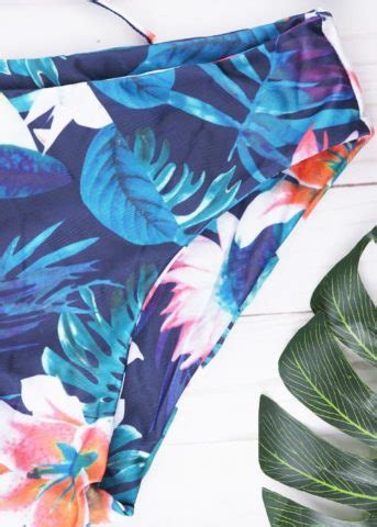 Hypegem Leaf Block Triangle Cami Piece Bikini Hypegem Closed
