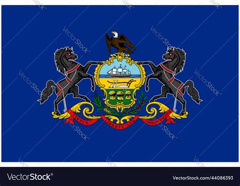 Expertly Reconstructed Pennsylvania State Flag Vector Image