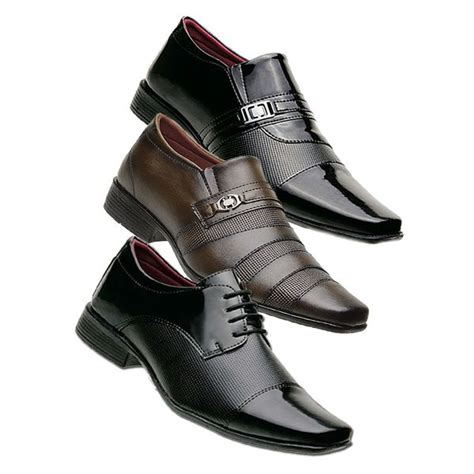 Kit 3 Pares De Sapato Social Masculino Em Verniz IDEN SHOES