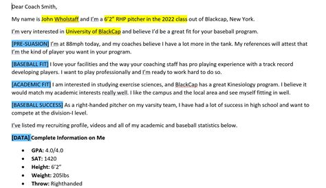 College Recruiting Email Templates