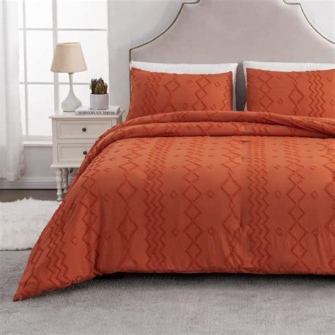 Andency Terracotta Tufted Comforter Set Full 79x90inch 3