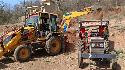 Jcb Machine 3dx Mud In Di 241 Tractor Loding Trolley Video Jcb Video