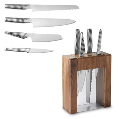 Global Classic Teikoku Acrylic Walnut Knives Set Of Williams Sonoma