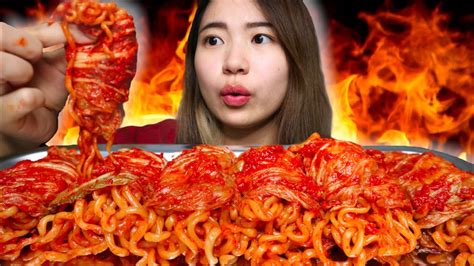 Mukbang Samyang Bungkus Kimchi Kimchi Wrapped Fire Nuclear Samyang Youtube