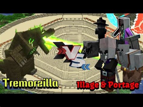 Tremorzilla Vs Illage Portage Minecraft Mobs Battle Youtube