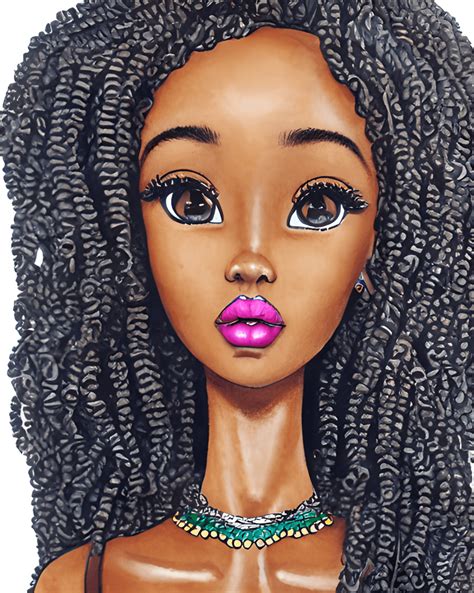 African Brown Skin Goddess Barbie Graphic · Creative Fabrica