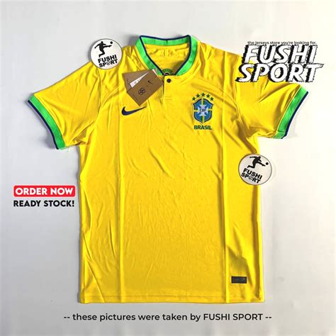 Jual Jersey Baju Bola Brasil Home Full Patch World Cup Piala Dunia 2022