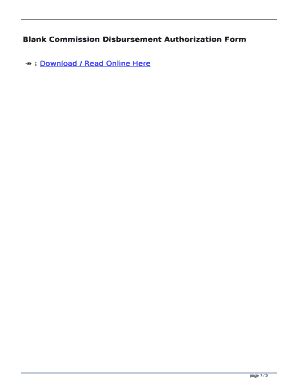 Fillable Online Blank Commission Disbursement Authorization Form