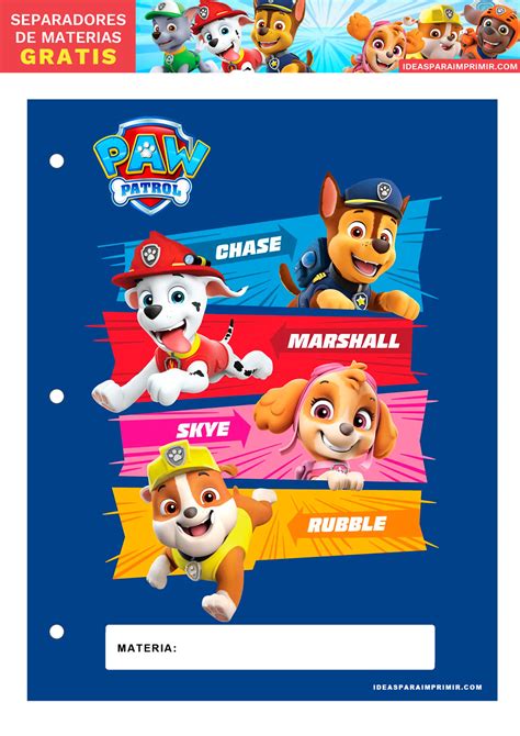 Gratis Kit Escolar De Paw Patrol Para Imprimir Ideas Para Imprimir