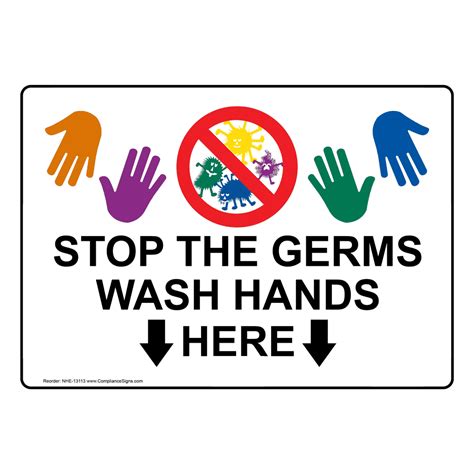 Handwashing Wash Hands Sign Stop The Germs Wash Hands Here