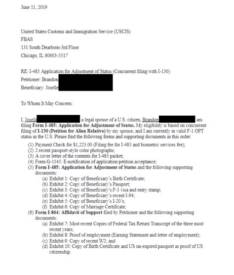 Need Cover Letter For I 485 I 864 I 765 I 131 Help Adjustment Of