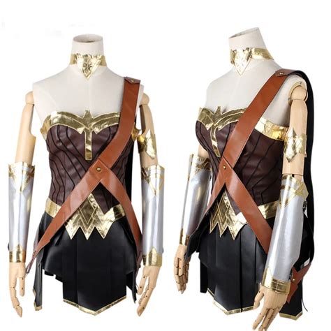 Customize Pu Leather Movie Wonder Woman Gal Gadot Ver Battle Uniform