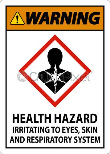 Warning Health Hazard Ghs Sign On White Background Stock Vector