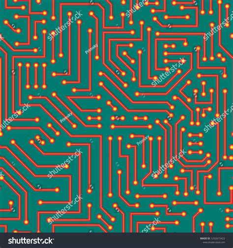 Circuit Board Seamless Pattern Electricity Component Stock Vector Royalty Free 1292015422