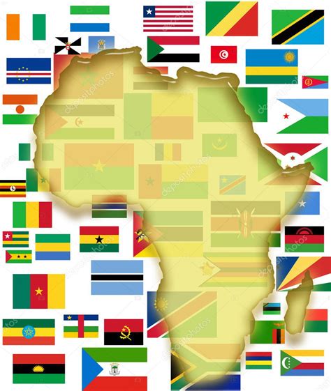 Africa Map With Countries Flags