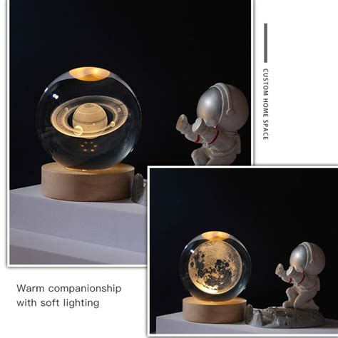 Cheap Crystal Ball Night Light Crystal Astronaut Planet Globe D Laser