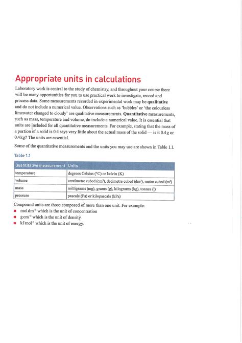 Units used in Chemistry - Studocu