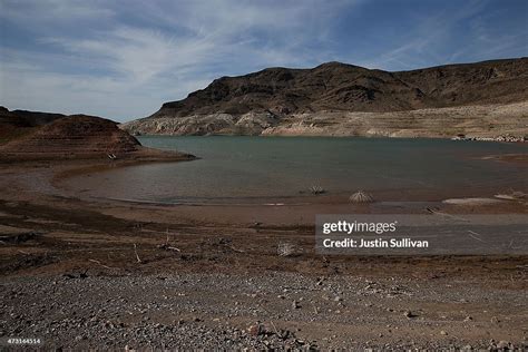 Low Water Levels Are Visible Near The Abandoned Echo Bay Marina On